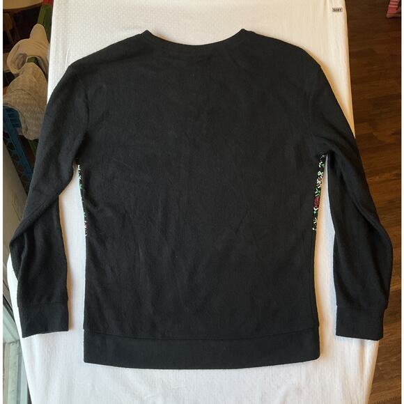 No Boundaries Women Sweatshirt M (7-9) Black Fair Isle Reindeer Christmas - Picture 9 of 9